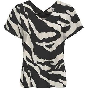 Onlnova Life Elite S/S Emmy Top AOP, zwart, M