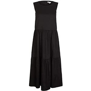 TOM TAILOR Dames maxi-jurk met volant 1031791, 14482 - Deep Black, 42