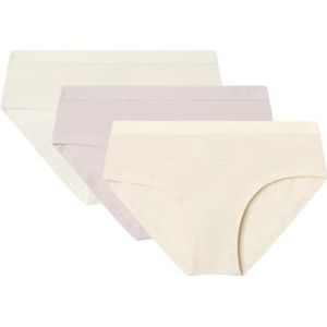 Women'secret Pack Brede Letter Packs Mooie Katoenen Damesslip, Wit (Bedrukt), M