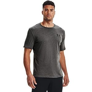 Under Armour heren T-shirt Sportstyle Left Chest, Charcoal Medium Heat (019)/Black, S-L