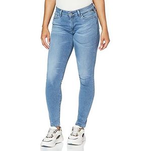 REPLAY Laserblast New Luz, dames jeans Skinny Fit, Regular Waist, stijlvolle Hyperflex Stretch jeans voor vrouwen, denim jeans, maten: 23 - 33