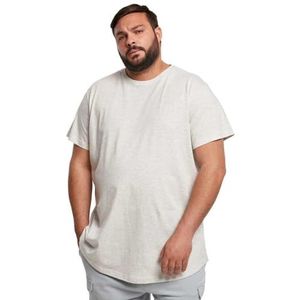 Urban Classics Heren T-shirt Shaped Long Tee effen kleur, lang gesneden mannenshirt, verkrijgbaar in vele verschillende kleuren, maten XS- 5XL, lichtgrijs, 4XL