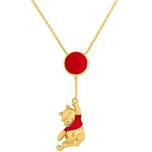 Disney Winnie de Poeh rode en gouden gekleurde drijvende ballon ketting CF01179YL-Q, Eén maat, Messing, Geen edelsteen