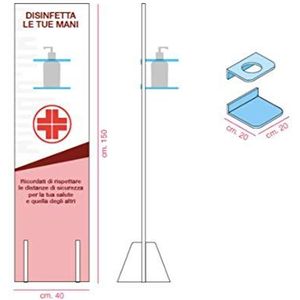 Handhygiëne flessendrager met opdruk 40 x 150 cm