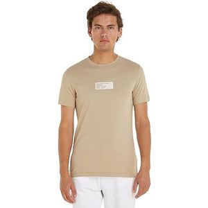 Calvin Klein Jeans S/S T-shirts voor heren, Beige (Plaza Taupe), XXL