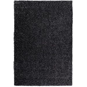 Mynes Home Shaggy tapijt hoogpolig zwart 30 mm/langpolig tapijten effen design/loper gang / 70x250 cm