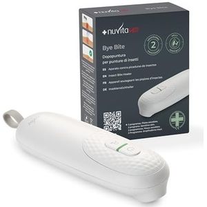 Nuvita 2110 ByeBite afterpuntuur-apparaat voor onmiddellijke verlichting van jeuk en verbranding door insectenbeten, draagbaar, met dubbele warmte-instelling voor een snelle behandeling