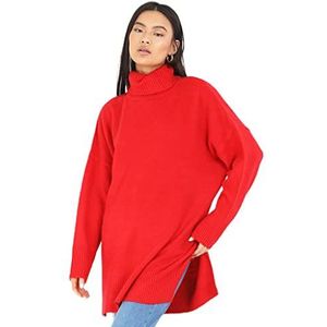 Brave Soul LK-230MINGA trui, rood, normaal voor dames, Azul Y Amarillo, L