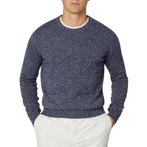 Hackett London Heren Lw Mouline Crew Pullover Sweater, Blauw (zwart/grijs), XXL
