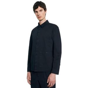 Seidensticker Studio Overshirt - regular fit - gemakkelijk te strijken - Kent-kraag - lange mouwen - unisex - 100% Tencel, donkerblauw, 3XL