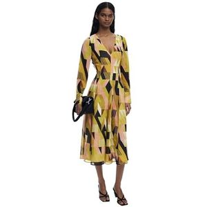 Jurk - Geometrische Print - Midi - A-lijn - Ontworpen door Monsieur Christian Lacroix