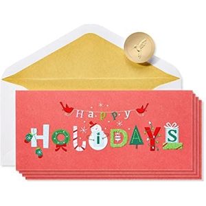 Papyrus Kerstkaarten met enveloppen, Wishing You The Very Best, Happy Holidays (16 stuks)