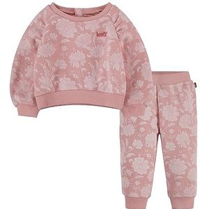 Levi's Babymeisjes Lvg Floral Sweat 1ej247 Set, Roze glazuur, 6 Maanden