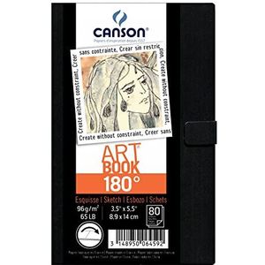 Canson ArtBook 180° - 8,9x14cm plat schetsboek inclusief 80 vellen 96gsm tekenpapier