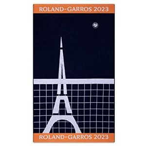 ROLAND-GARROS - Strandlaken speler, editie 2023 – Eiffeltoren – 100% katoen – kleur: marineblauw – 100 x 170 cm