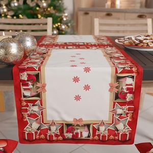 PETTI Artigiani italiani - Tafelloper Kerstmis, tafelloper Kerstmis, keukenloper 140 x 40 cm, tafelloper Kerstmis elegant elf, 100% Made in Itay