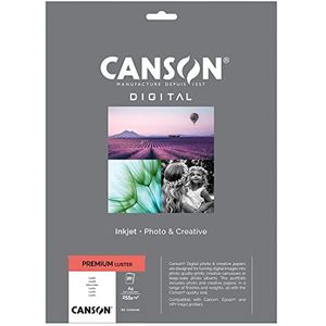 Canson 94664 inkjetpapier, A4, 20 Fg, 255 g, Lustre RC