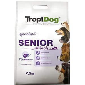 Gebalanceerd droog hondenvoer voor oudere honden TROPIDOG PREMIUM SENIOR 2,5kg