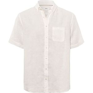 BRAX Heren Style Dan U Linen Garment DYE Herenhemd van zomerse linnen met button down kraag hemd, wit, M, wit, M