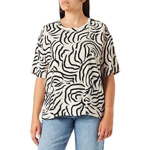TOM TAILOR Dames T-shirt blouse 1031665, 29963 - Beige Abstract Waves Design, 32