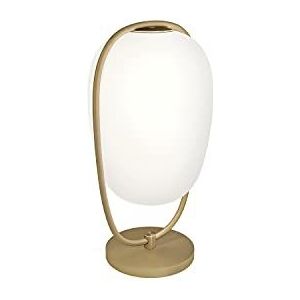 Tafellamp, model Lanna, met diffuser van opaalglas, mondgeblazen, frame van gelakt metaal, E27, 20 x 22 x 40 cm, kleur messing (K385320)