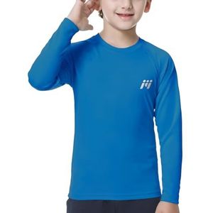 MEETWEE Kids UV Shirt Lange Mouw Zwemshirt Zwemshirt Lange SPF 50+ Zonbescherming Top Rashguard Zwemkleding Sneldrogend