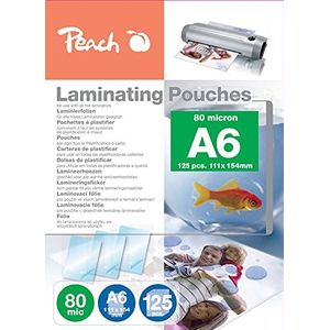 Peach PP580-04P Lamineerfolie | DIN A6 | 80 micron | 125 stuks | voor alle gangbare lamineerapparaten