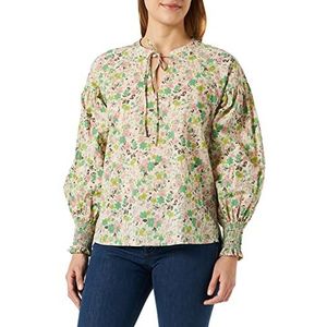 Part Two Namis Relaxed Fit Long Sleeve Damesblouse, Green Flower Print, 40