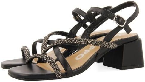 GIOSEPPO NISCEMI Damessandalen - Zwart - Leer - Verstelbare Enkelsluiting