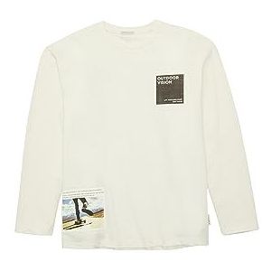 TOM TAILOR T-shirt met lange mouwen voor jongens, 12906 - Wool White, 140 cm
