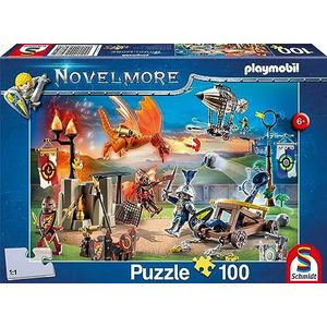 Schmidt Spiele 56483 Playmobil, Novelmore, de toernooiplaats, 100 stukjes kinderpuzzel