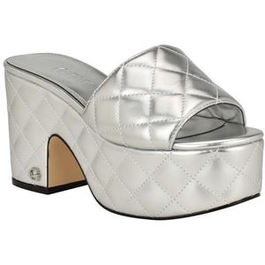 GUESS Women's Yanni Heeled Sandal, Silver, 7.5