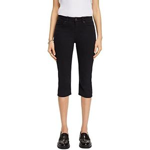 edc by ESPRIT Capri-jeans met middelhoge tailleband, zwart, 34