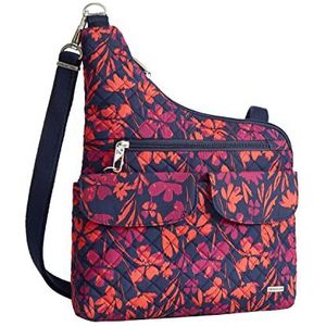 Travelon Unisex Anti-Diefstal Klassieke Cross-Body Bag, One Size, Geschilderde bloemen, Eén maat