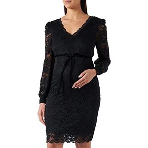 MAMALICIOUS Dames MLMIVANA L/S Puff Sleeve Short Dress Jurk, Zwart, L, zwart, L