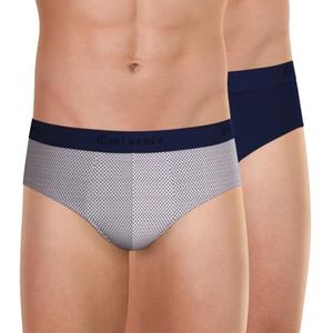 Eminence - Set van 2 herenslips gemaakt in Frankrijk – stretchkatoen, zonder zijnaden, jacquard-riem – Oeko-Tex®-label Standard 100, Cokarde C. Marine/Marine C. Marineblauw, S