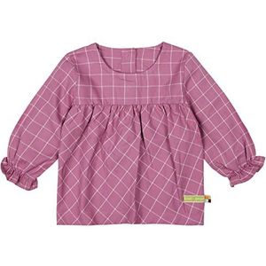 loud + proud Karo voor meisjes, GOTS-gecertificeerde blouse, grape, 62/68