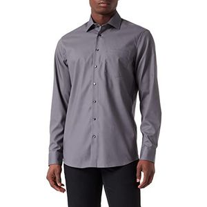 Seidensticker Men's Regular Fit shirt met lange mouwen, grijs, 41, grijs, 41