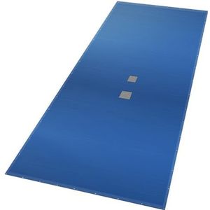 VOUNOT Rechthoekig afdekzeil voor zwembaden 14 x 8 m, dekzeil voor zwembad van PE 160 g/m² met centraal ontwateringsnet, beschermdeken, blauw-grijs