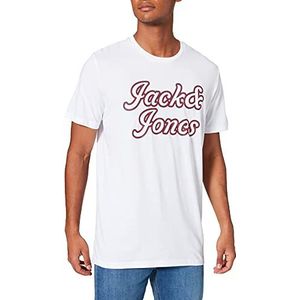 JACK & JONES Jjzec Tee Ss Crew Neck T-shirt voor heren, helder wit/pasvorm: reg, L