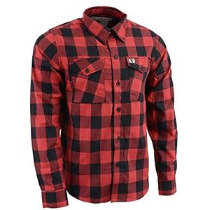 NexGen Heren MNG11631 Zwart en Rood Flanel met Lange Mouwen, Rood, 3XL