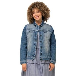 Ulla Popken Gestreepte denimjas voor dames, blauw, 42-44