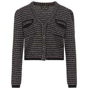 Naemi Elegante gebreide jas voor dames, 11029456, zwart, meerkleurig, XL/XXL, Zwart meerkleurig, XL/XXL