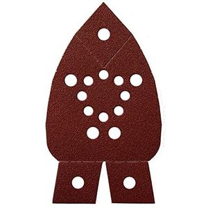 Mirka Red Delta Schuurpapier Houtschuurdriehoeken Klittenband / 95x135x135 mm / klittenband / 13-gaats / gemengde korrel P40, P80, P120, P180 / 5 stuks / voor het schuren van hout, metaal en kunststof
