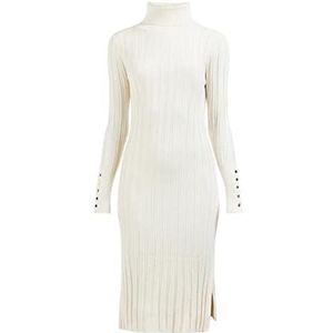 DreiMaster Klassik Dames gebreide jurk met lange mouwen midi iridia, lichtbeige, XL/XXL