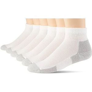 Thorlos Unisex-Adult JMX Maximum Cushion Ankle Running Socks, White Platinum, Medium US (Pack of 6)