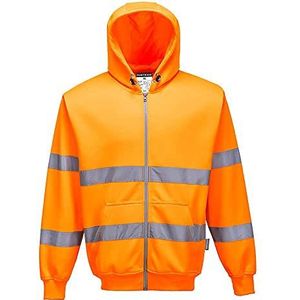 Portwest Hi-Vis Zipsweater met capuchon en rits Size: XXXL, Colour: Oranje, B305ORRXXXL