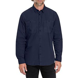 Pioneer Authentiek jeansoverhemd van ribstop, Blue Shadow., S