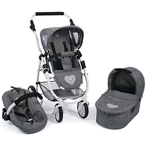Bayer Chic 2000 637-76 Combi-poppenwagen Emotion 3-in-1 All In, Jeans grijs
