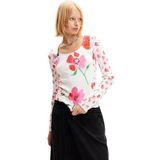 T-shirt met bloemenpatch